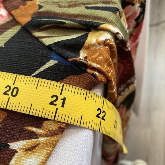 Acting Pro Women's Floral Medallion Print Long Sleeve Top Size 2X Retro Mod Boho - Picture 4 of 9